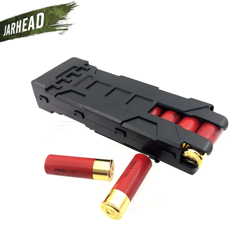 

Quick Access Shotgun Shell Magazine Carrier ABS Plastic Quick Release Shotgun Magazine Box MOLLE Clip Hold 10 Rounds for 12G