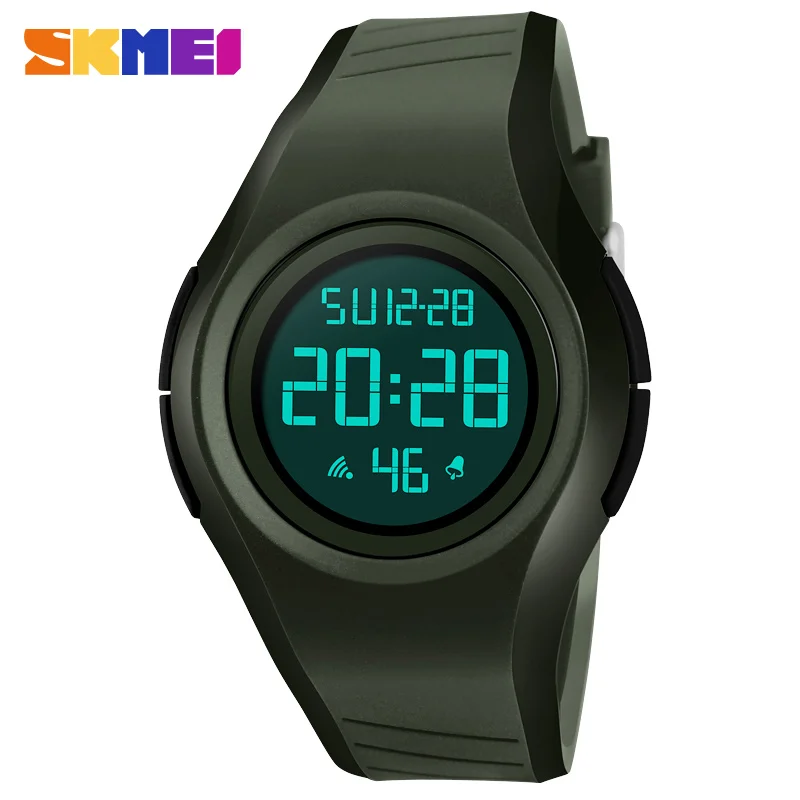 Army Green wristwatc SKMEI Модные Простые Спортивные часы для мужчин 5 бар водонепроницаемые мужские часы Календарь Светодиодный дисплей цифровые часы Relogio Masculino 1269 - Цвет: Army Green wristwatc