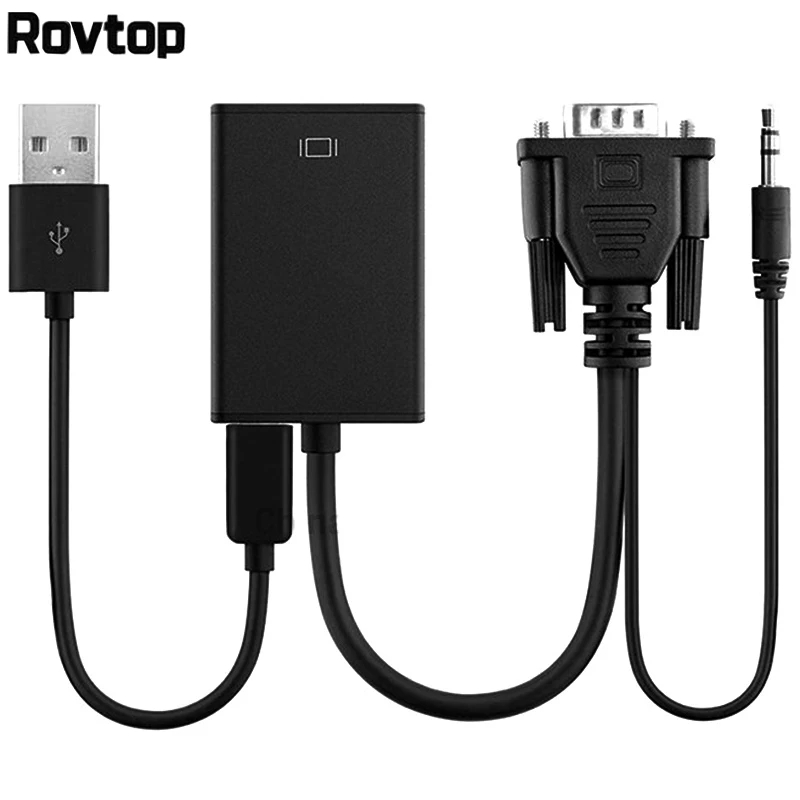 VGA Мужской к HDMI Женский конвертер Кабель-адаптер с аудио выходом 1080P VGA HDMI адаптер для ПК ноутбука к HDTV проектор r10