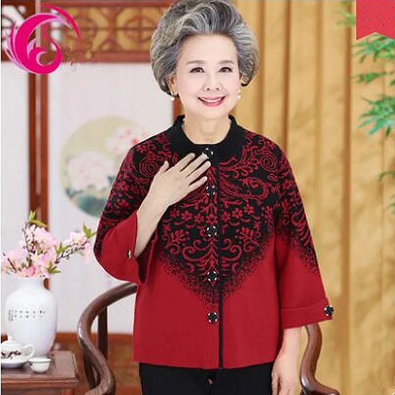 Приталенный весенне-зимний шерстяной свитер большого размера для матери