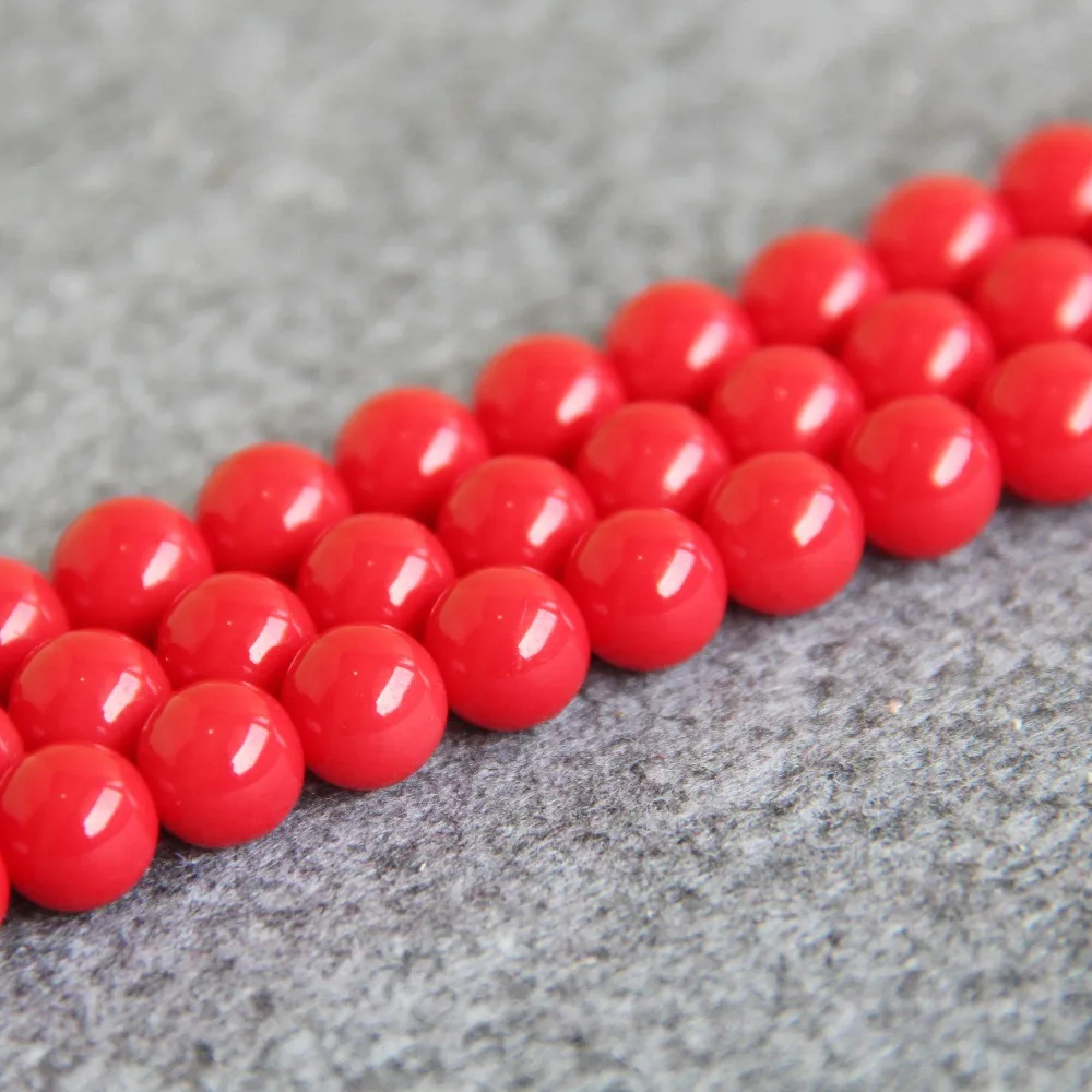 2021 New 10mm Red Shell Pearl Beads SeaShell DIY Gifts For Women Girl Loose Fashion Jewelry Making Design 15inch Wholesale | Украшения и