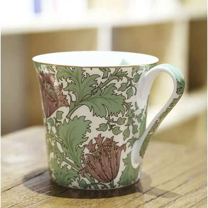 Керамическая кофейная кружка с цветочным узором винтажные кофейные кружки