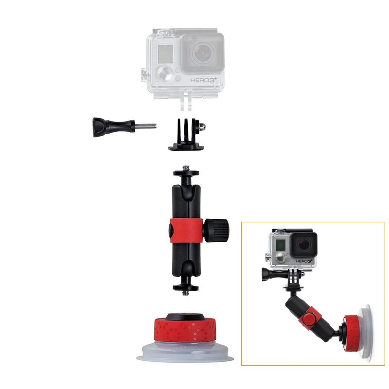 Go pro автомобильный держатель на присоске для крепления штатива экшн камер xiaomi yi