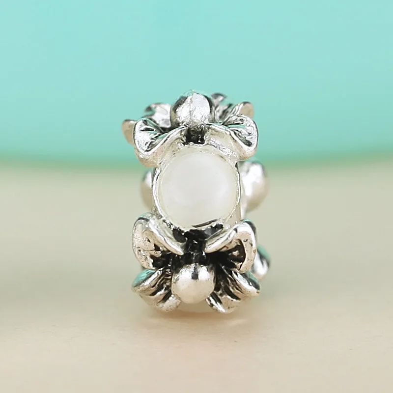 Большие отверстия посеребренные металлические кошачий глаз стеклянные камни