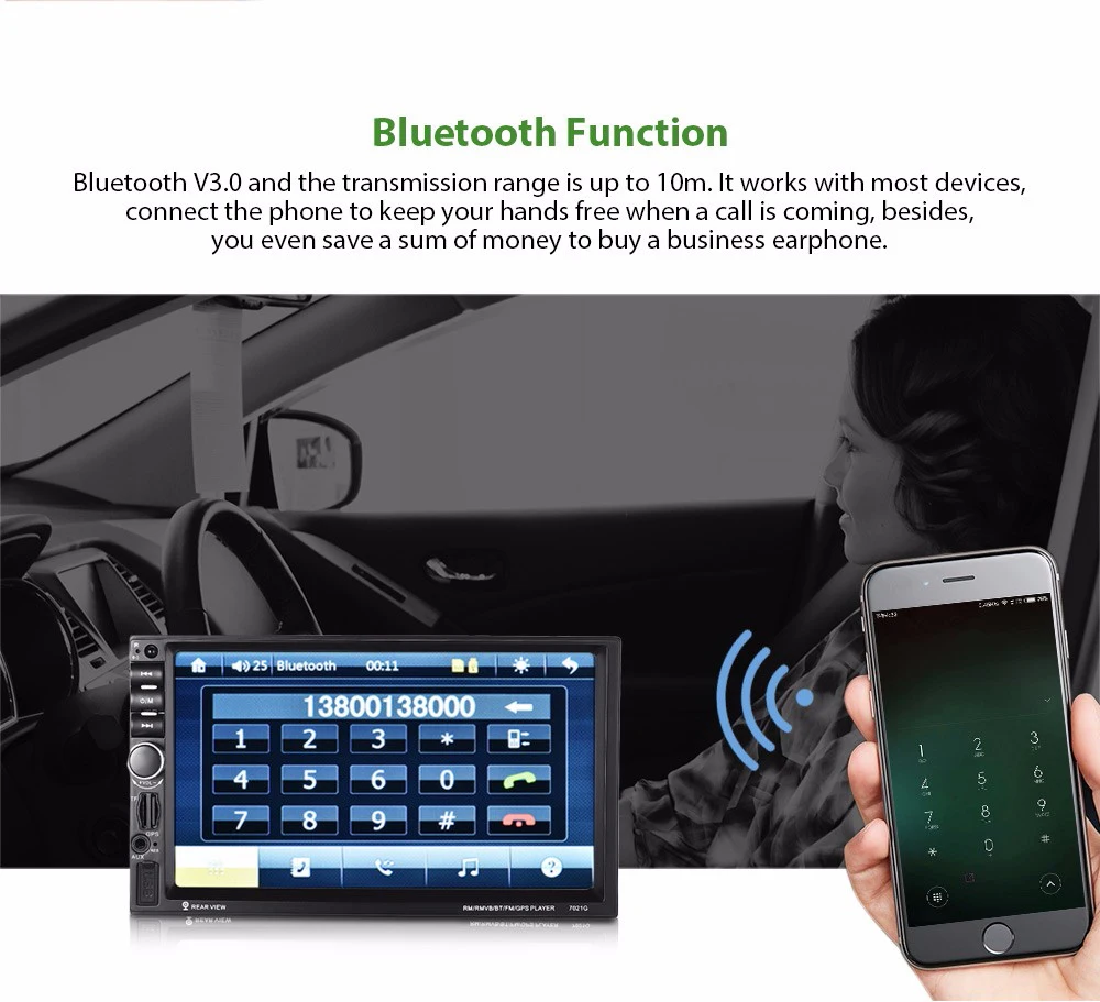 OllyMurs хит 7021G 7 дюймов Автомобильный MP5 плеер Bluetooth FM радио gps со встроенной картой Европы XL-107