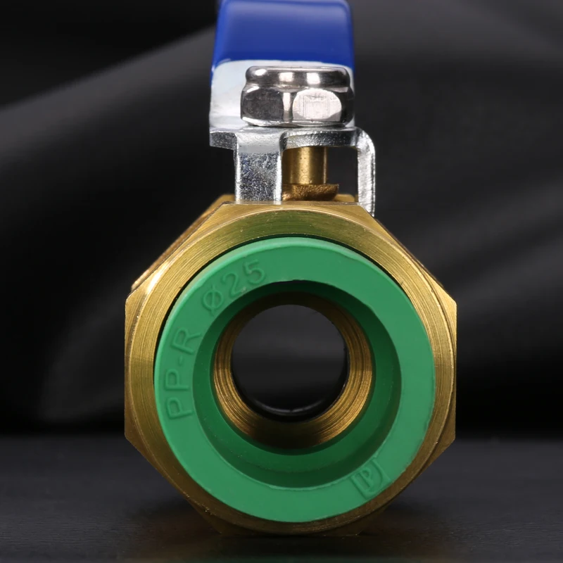 Зеленый цвет соединительный латунный шаровой клапан PPR труба соединитель для