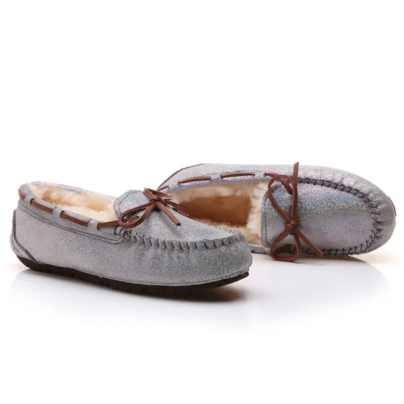 Женские мокасины на плоской подошве COSMAGIC теплые из овечьей кожи с искусственным