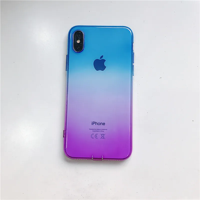 Colorful Gradient Rainbow Phone Case For iPhone X XS MAX XR 10 Soft TPU Silicone Cover iphone 6 7 8 6S Plus Clear Back Shell |