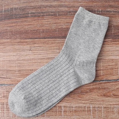 Gray Socks 5 пар/партия, мужские носки, одноцветные, хлопковые, классические, деловые, повседневные носки, лето, Осень, новые, Harajuku, дышащие, мужские носки, meias - Цвет: Gray Socks