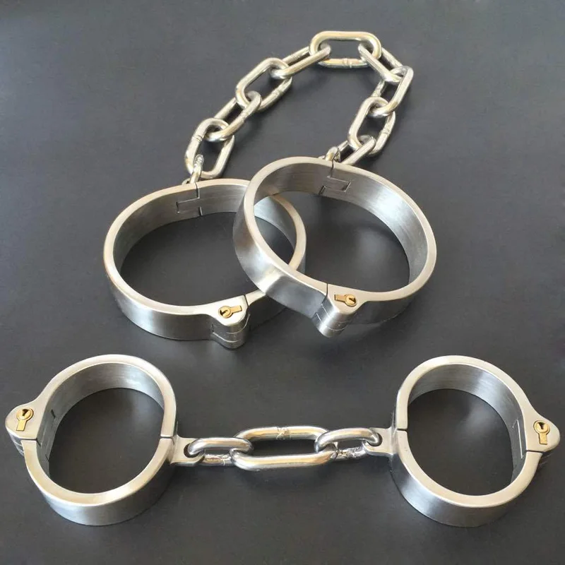 Металлический Resstainless секс наручники лодыжки манжеты ошейник раба БДСМ взрослые