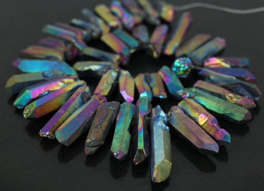 Бусины-подвески из титанового необработанного кристалла 15 5 дюймов | Украшения и