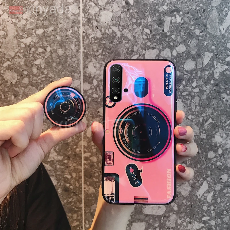 Чехол для huawei Honor 20 Pro Nova 5T Honor20 Lite, Роскошный чехол для камеры, мягкий гелевый бампер, силиконовый чехол из ТПУ с цветами