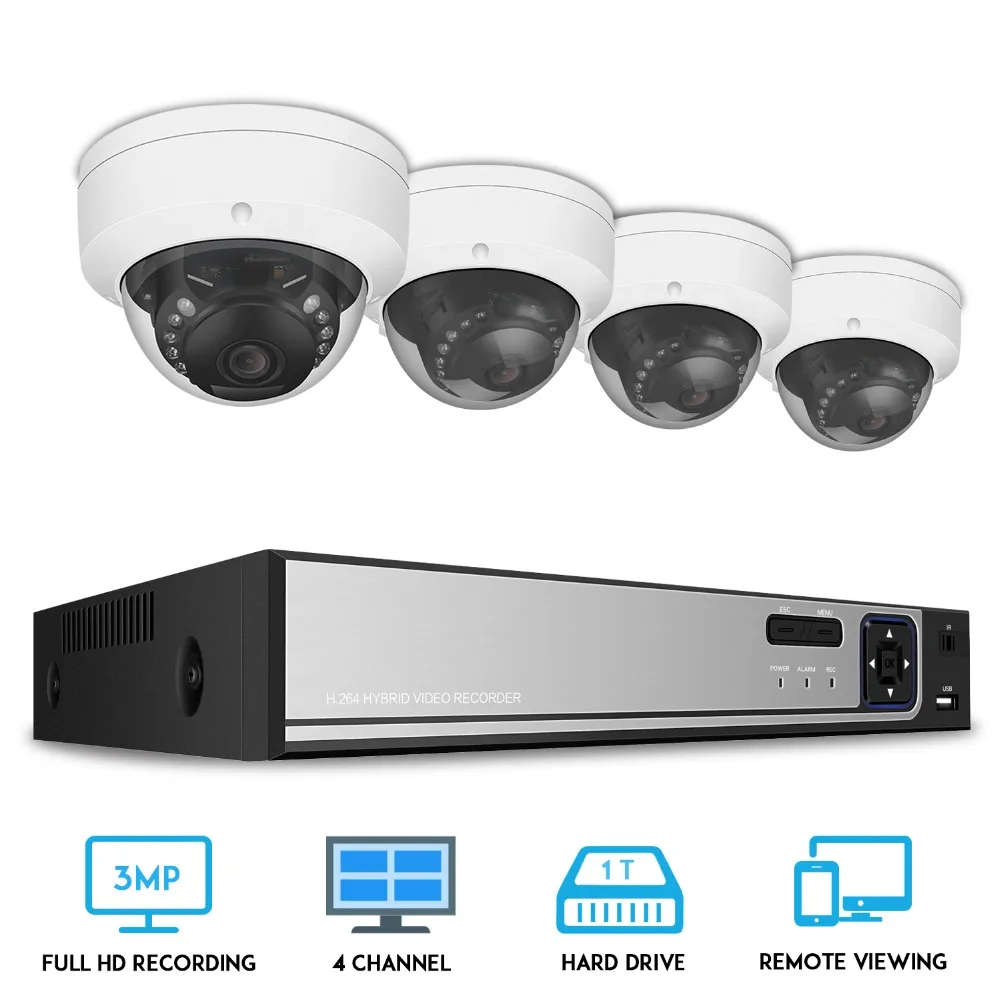 BESDER 4CH 1080p HDMI NVR CCTV система 4 шт. 3MP камеры безопасности ИК Крытый водонепроницаемый