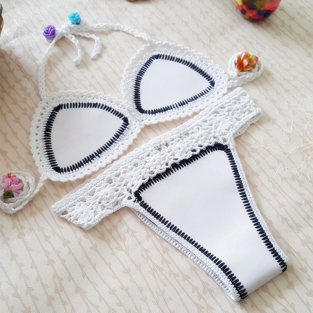 Сексуальный комплект бикини ручной работы купальник вязаное Крючком для женщин