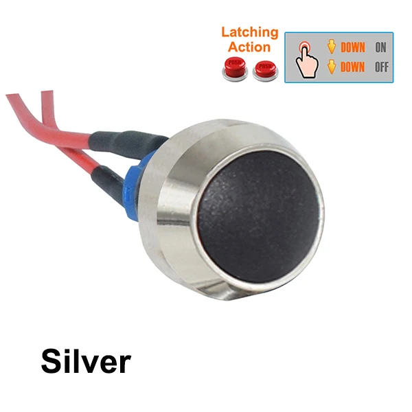 Silver Latching CNC алюминиевая мотоциклетная кнопка включения Рог Высокий Низкий Луч Электрический старт Kill ON OFF кнопки мгновенного действия - Цвет: Silver Latching