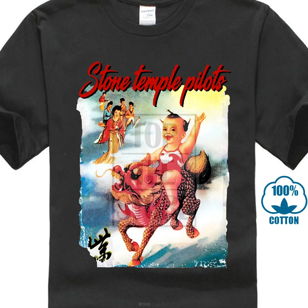 Фиолетовая белая футболка с принтом Stone Temple Pilots 1994 все размеры S 5Xl100 100% хлопок