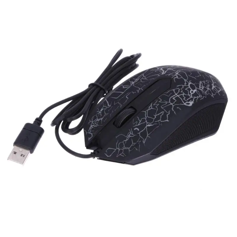 USB мышь 3 Кнопки оптическая игровая мышь 7 цветов светодиодный для ПК ноутбука