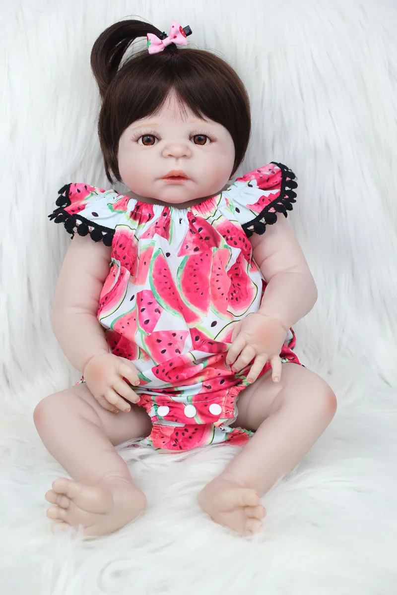 55 см полный силиконовые для маленьких девочек Reborn Baby Doll 22 &quotОдежда новорожденных