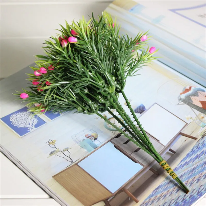 

6pcs/lot Artificial Plants Creative Mini Grass Fruit Bonsai Potted Arranging Accessories Simulation Plant Plastic Fake Flowers