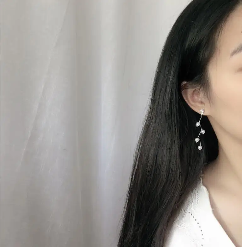 Новинка 2018 корейские простые серьги-гвоздики в виде дерева с изогнутыми