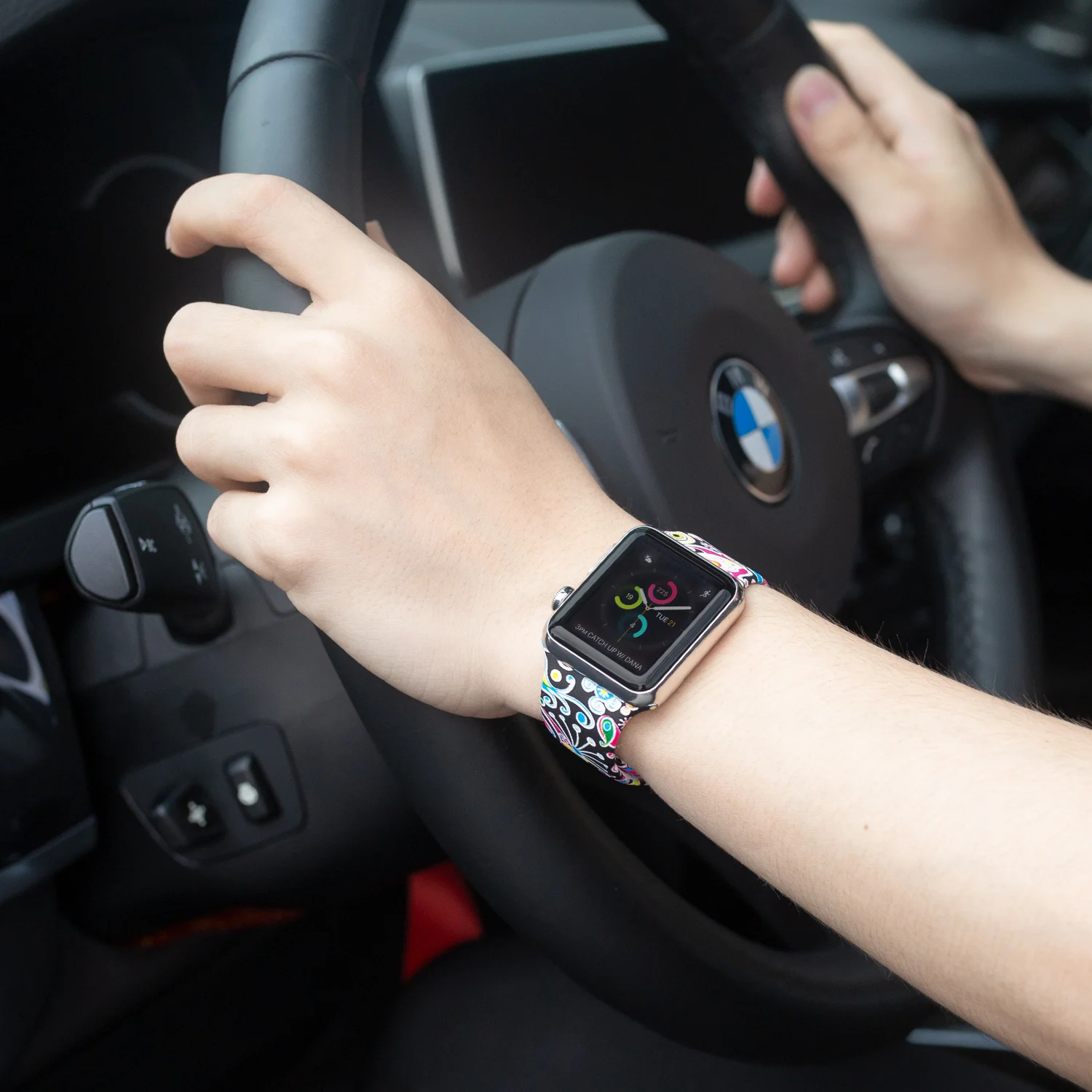 YOUKEX с цветочным принтом силиконовый спортивный ремешок для Apple Watch 38 мм 42 модный