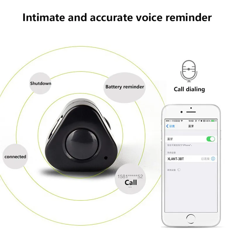 Tycipy Мини Bluetooth наушники в ухо гарнитура маленькая камера беспроводная для Xiaomi