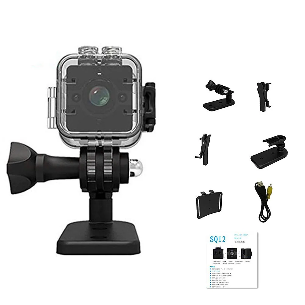 mini camera Мини HD Водонепроницаемая мини-камера SQ12 1080P Инфракрасный ночной видеорегистратор Спортивная цифровая камера Поддержка TF карты видеокамера DVR - Цвет: mini camera