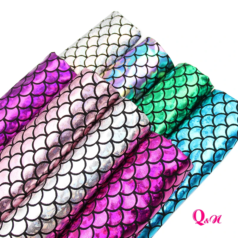 Q&ampN 50*145 cm Fish scales Synthetic Hologram Spandex fabric for Sewing DIY Craft Decorative Garment Knot Bow Bags | Дом и сад
