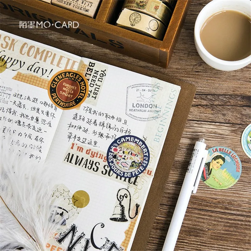 Стикеры в стиле ретро для ежедневника книг и блокнотов девочек сделай сам 45