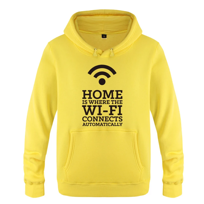 Беспроводной WI-FI личность креативные толстовки Для мужчин 2018 с капюшоном пуловер