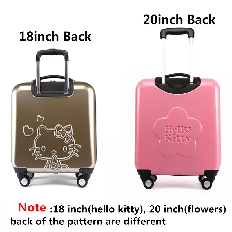 Прекрасный hello kitty багаж детская дорожная сумка с колесиками 18 дюймов мультфильм