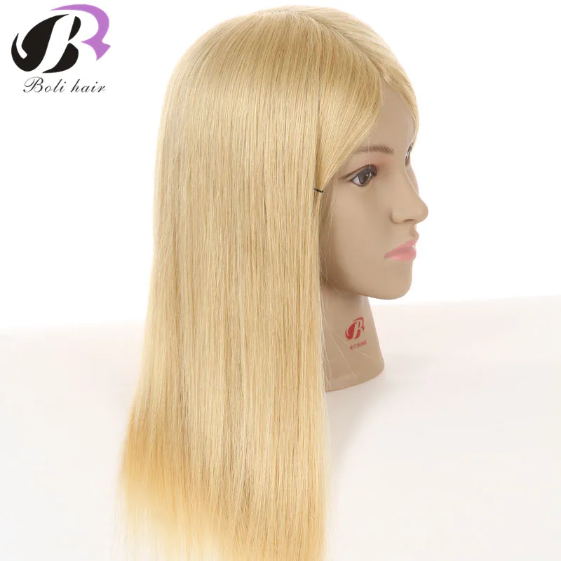 New Hairdressing Training Heads 100% Human Hair 16&quot Blonde Real Mannequin Head With Practice For Sale |