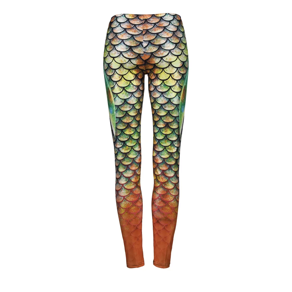 Женские блестящие леггинсы FCCEXIO зеленые Леггинсы с принтом в виде крыльев