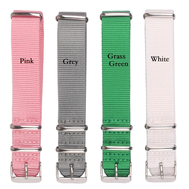 New Strong Solid Color watchband Wristwatch Band Stainless steel Buckle fabric brown Red Black Nylon Nato Strap 22mm 18mm 20mm