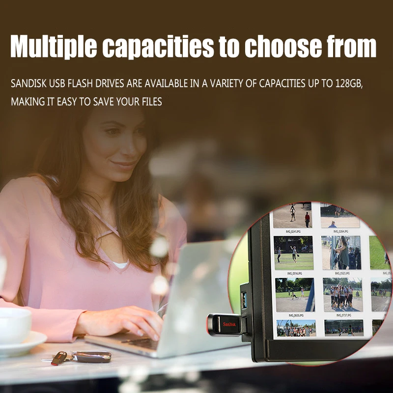 Новый мини флеш накопитель usb 2 0 128 ГБ 64 32 16 флешка CZ61 100% оригинальный SanDisk Черный