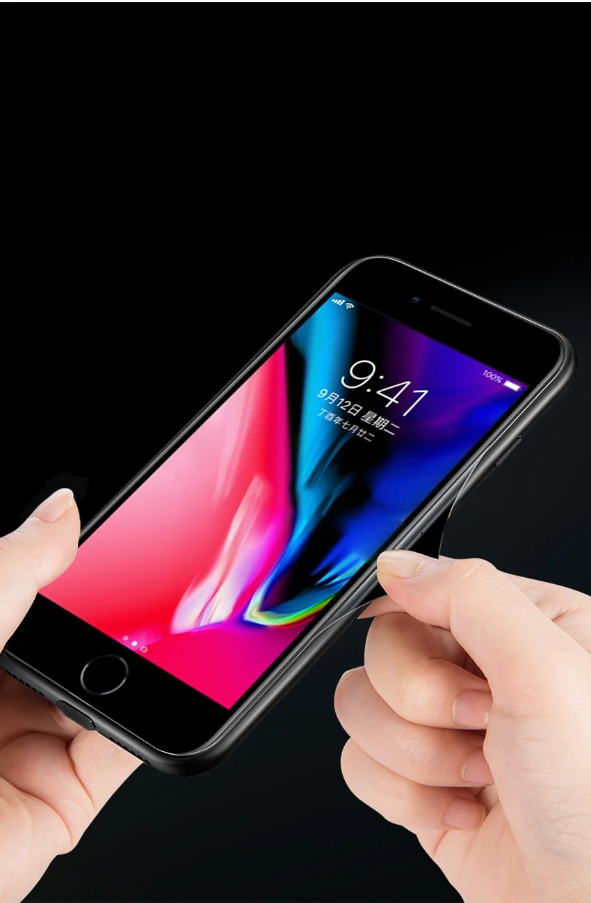 Mofi умный светодиодный светящийся чехол для телефона для Apple iPhone 7 8 Plus чехол s задняя крышка Прекрасный чехол Роскошный силиконовый стеклянный Модный чехол