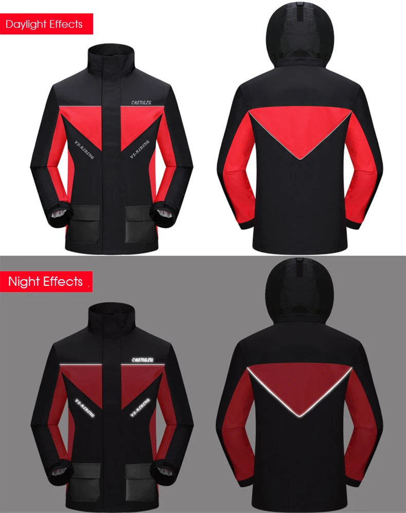 Модный супер водонепроницаемый дождевик мотоциклетный с капюшоном