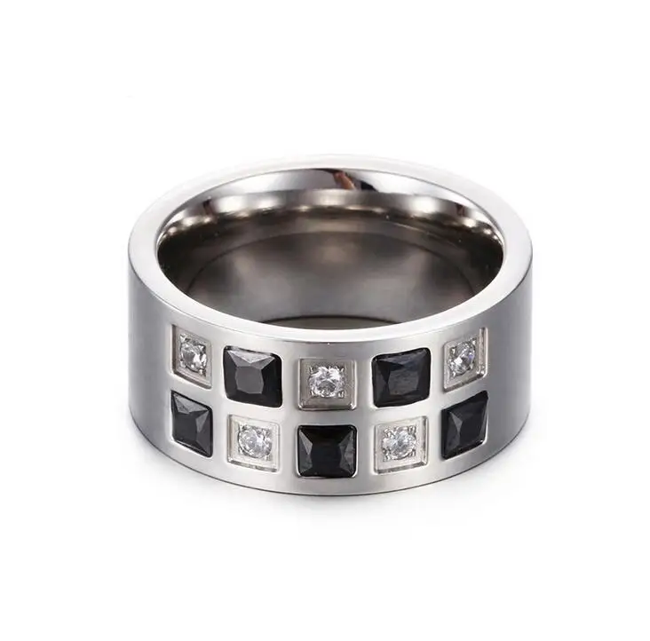 Кольца из титановой нержавеющей стали 10 мм синий черный белый|finger ring|rings for womensilver