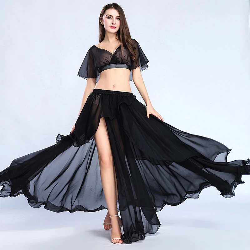 

Oriental Dance Dress For Women Sexy Top+Skirt Suit Bollywood Professional Practice Swing BellyDance Dress DanceWear BL1530