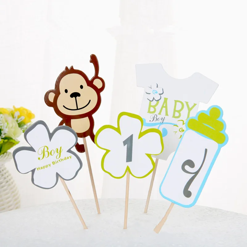 Мультфильм кекс торт Топпер Baby Shower ребенок День рождения поставки выпечки партия