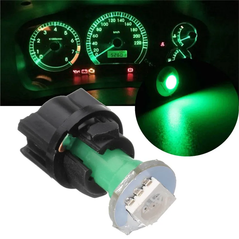 10 шт. T5 74 PC74 1-SMD поворотный разъем приборного кластера приборной панели светодиодный светильник лампа с основанием - Испускаемый цвет: Зеленый