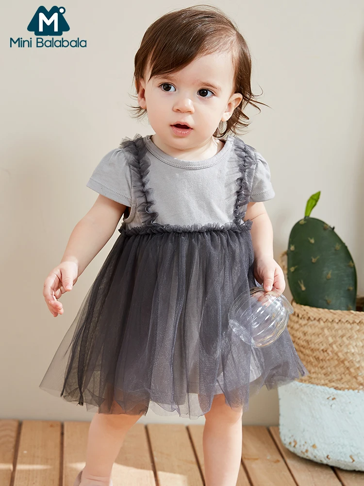 Хлопковое мини платье balabababy Новинка 2019 года летние тонкие платья с короткими