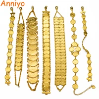 anniyo gold color money coin bracelet islamic muslim arab coins bracelet for women men middle eastern jewelry african gifts