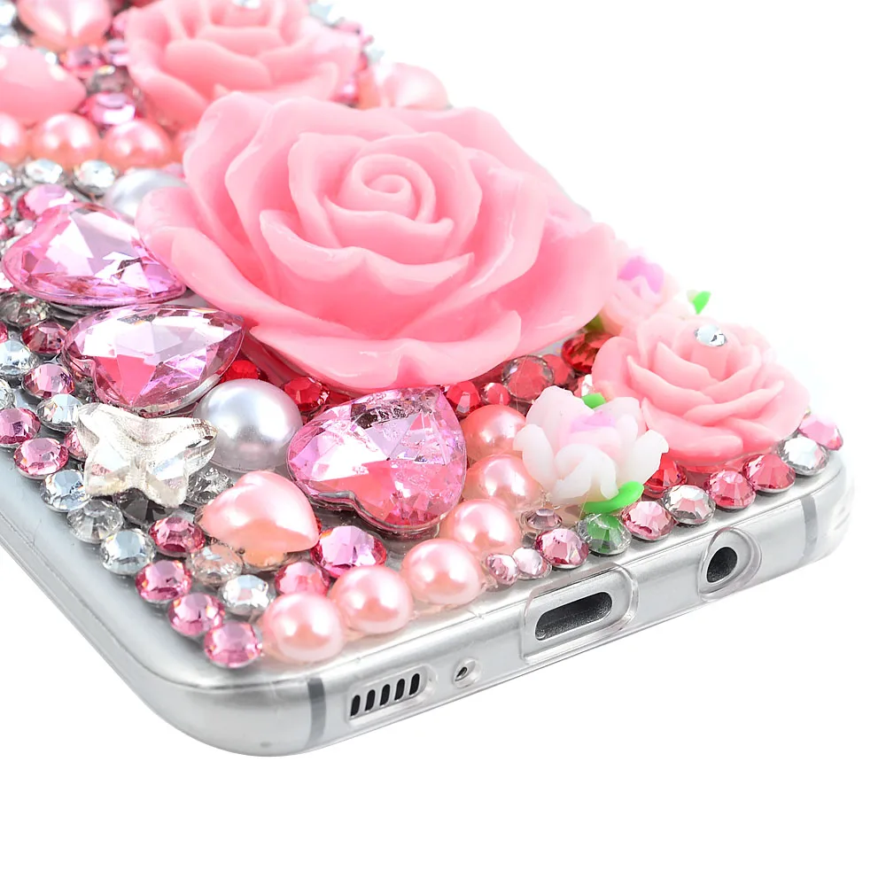 3D ручной работы чехол для телефона с алмазными блестками Кристалл со стразами