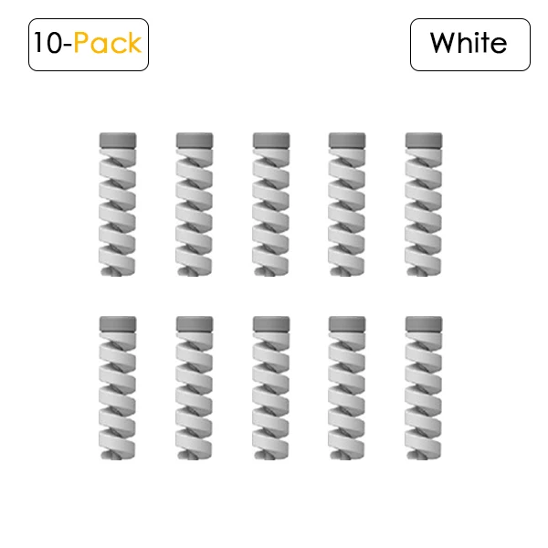 10 Pack White EECPT кабель протектор для iPhone XS X 8 7 6 пружинный шпагат моталки линии передачи данных Шнур чехол Защита веревки защита наушников - Цвет: 10 Pack White