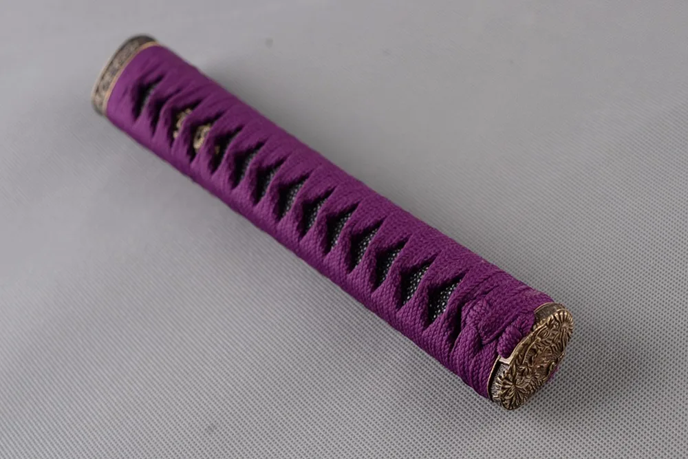 Изысканная искусственная древесина Tsuka для японского меча Катаны с фиолетовым