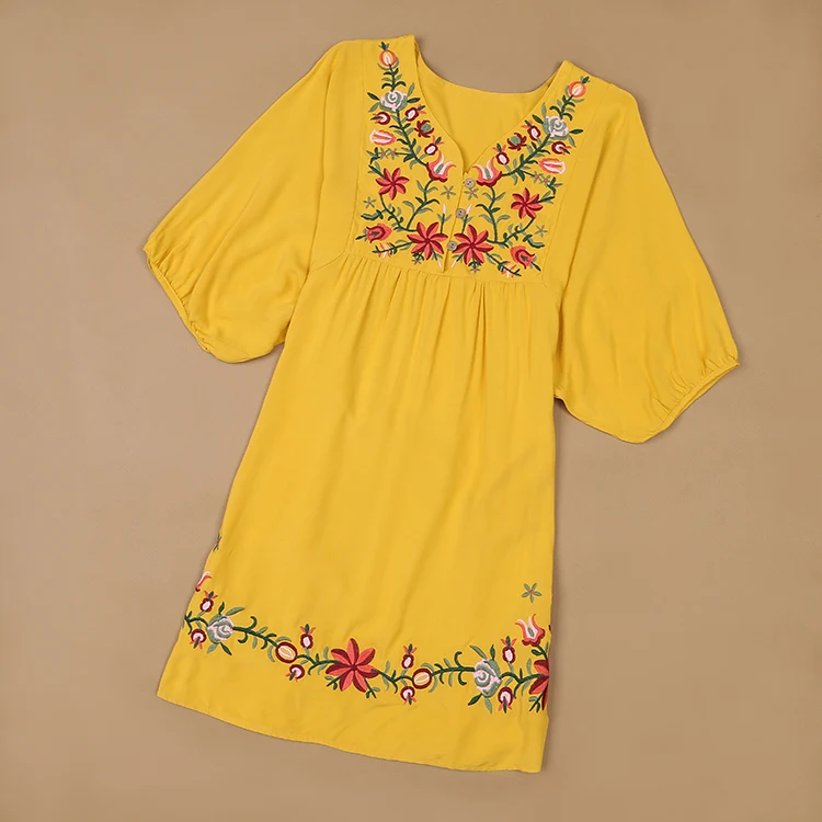 ZIPIPIYF Floral Embroidery Dress Newest 2017 Fashion Brand V neck Half Sleeve Plus Size Women Vintage Black White Summer | Женская