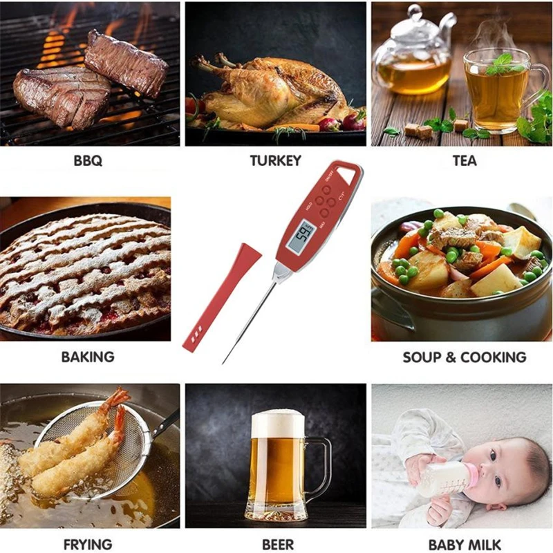 Цифровой термометр для приготовления пищи мгновенный чтения мяса кухни барбекю