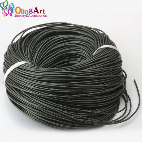 OlingArt 2mm 100Yard/Lot Craft Pearl Color Round Leather Cord Golden Silver DIY necklace Bracelet earrings jewelry making - Цвет: 020 100yard