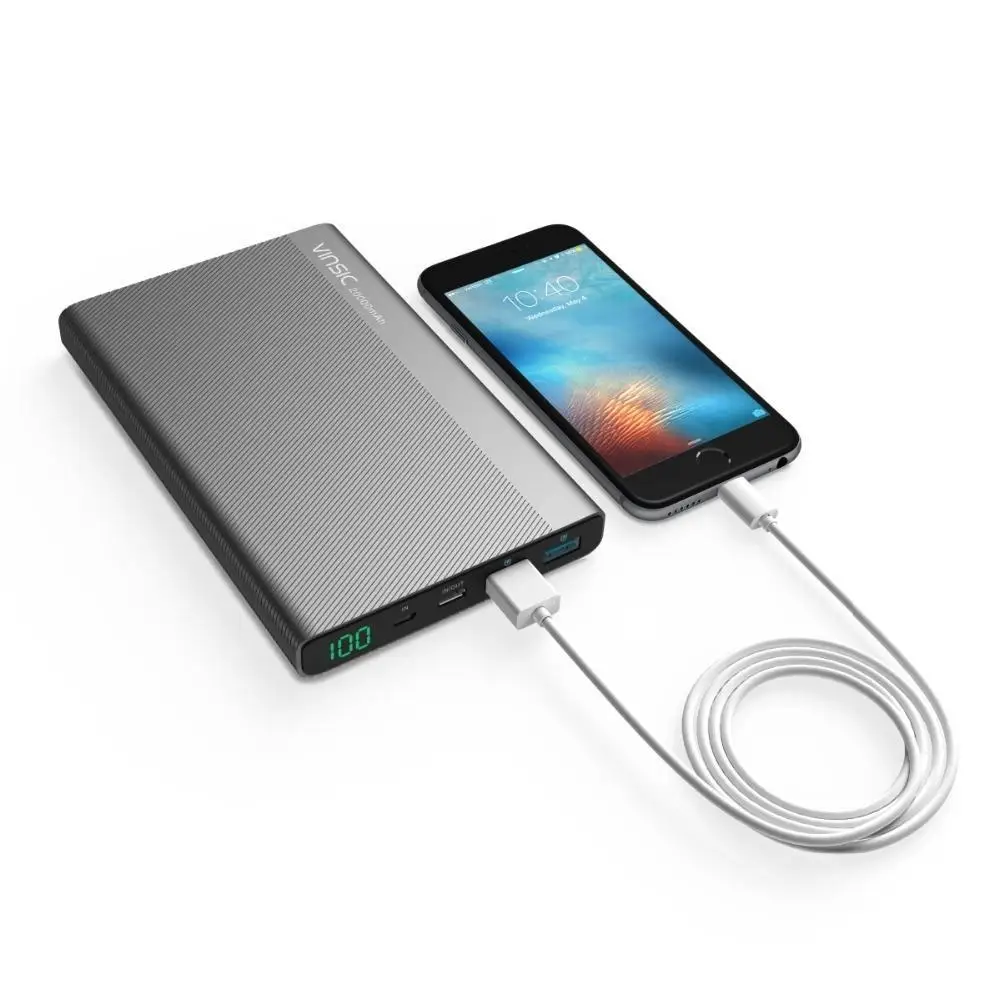 Vinsic 20000 мАч power Bank Dual type C светодиодный дисплей внешний аккумулятор зарядное